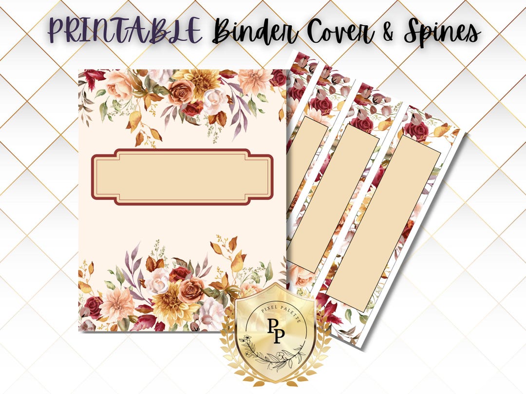 Printable Binder Cover With Spines, Elegant Printable Covers and Spines ...
