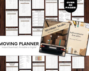 Printable Moving Planner | Digital Relocation Organizer, Checklist, Timeline, Budget & Inventory | House Move Binder PDF