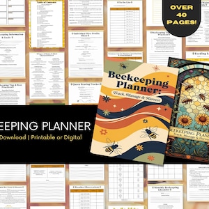 Beekeeping Journal Printable | Digital Hive Management Log Book, Apiary Record Keeping Planner for Beekeepers
