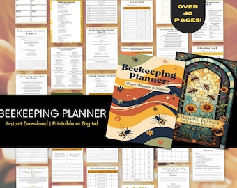Beekeeping Journal Printable | Digital Hive Management Log Book, Apiary Record Keeping Planner for Beekeepers