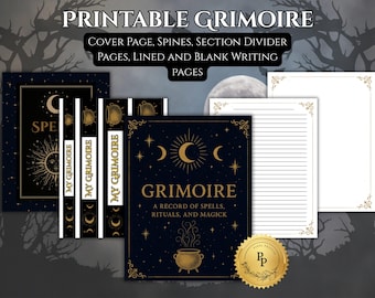 Printable Witch Journal Kit: Gothic Grimoire Pages (PDF Download)