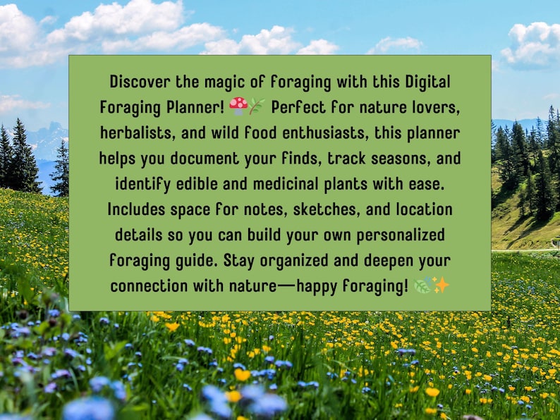 Printable Foraging Planner PDF – Wild Edible Guide, Harvest Logs & Seasonal Tracker – Plants, Mushrooms and Herb Notes image 3