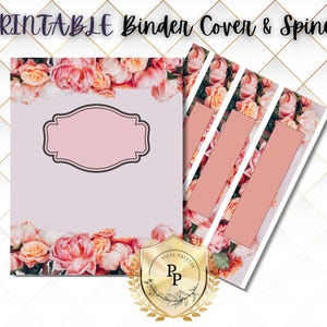 Printable Binder Covers | Aesthetic Binder Cover Set | Editable PDF Binder Dividers for School, Home, Office | Instant Download