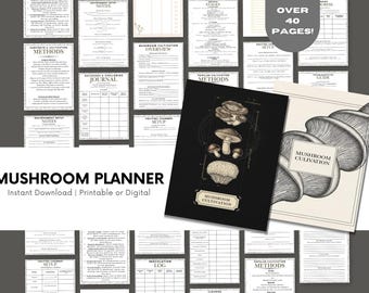Mushroom Cultivation Tracker: Grow Log, 40+ Pages (Printable PDF)