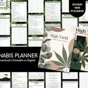 High Yield Cannabis Grow Planner PDF – Cultivation Log, Strain & Setup Tracker – Harvest Notes Printable, Digital Download