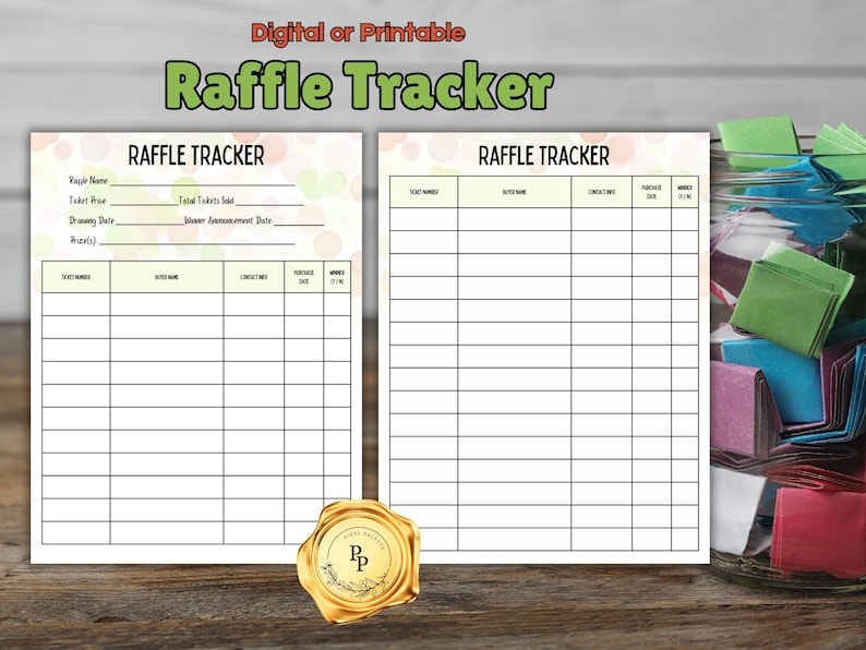 Pdf Raffle Log Printable Raffle Tracker: Fundraiser Entry Log (PDF) - Etsy