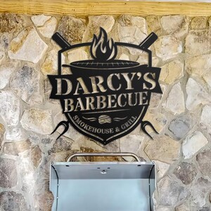 Personalized Metal Barbecue Wall Sign, Custom Grill Sign, Barbecue Sign for Outdoor, Large BBQ Sign, Custom Gift, Barbecue Wall Art Decor