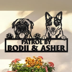 Custom Peeking Dogs and Cats Address Sign, Puppy Metal Address House number, Hanging Address Plaque, Outdoor Garden Decor, Pet Lover&#39;s Gifts
