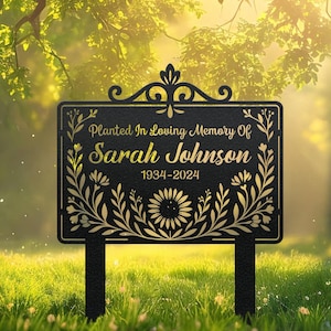 Custom Memorial Tree Marker, Metal Tree Stake, Tree Garden Sign, Loss of Loved One, Tree Plaque Marker, Tree Decor, Sympathy Sign