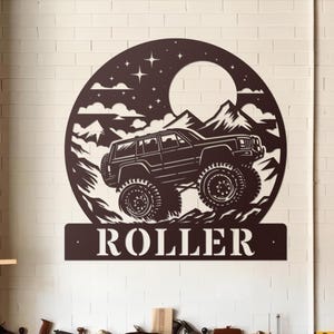 Letrero metálico personalizado para Jeep todoterreno: decoración exterior personalizada para 4x4, arte mural rústico de aventura, regalo único para entusiastas de Jeep, letrero duradero.