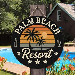 Personalized Pool Metal Sign, Custom Pool & Patio Sign, Outdoor Wall Decor, Backyard Oasis Sign Patio Decor, Modern Poolside Decor