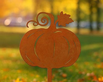 Large Metal Easel Pumpkin Garden Stakes, Fall Yard Decor - Etsy