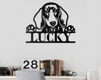 Personalisiertes Hundeschild Dackel aus Metall für Hundeliebhaber, Geschenk für Hundeliebhaber oder Hundeliebhaber
