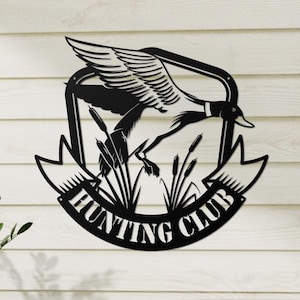 Custom Duck Hunting Metal Wall Art LED Light Personalized Hunter Name Sign Home Decor Duck Cabin Decoration Housewarming Xmas Birthday Gift