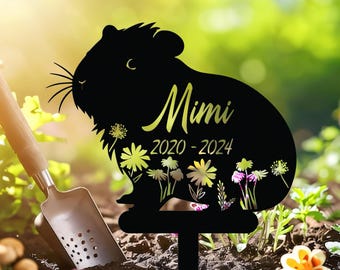 Custom Guinea Pig Memorial Metal Sign With Stake, Guinea Pig Loss, Sympathy Sign, Pet Grave Markers, Remembrance Stake, Garden Yard Decor