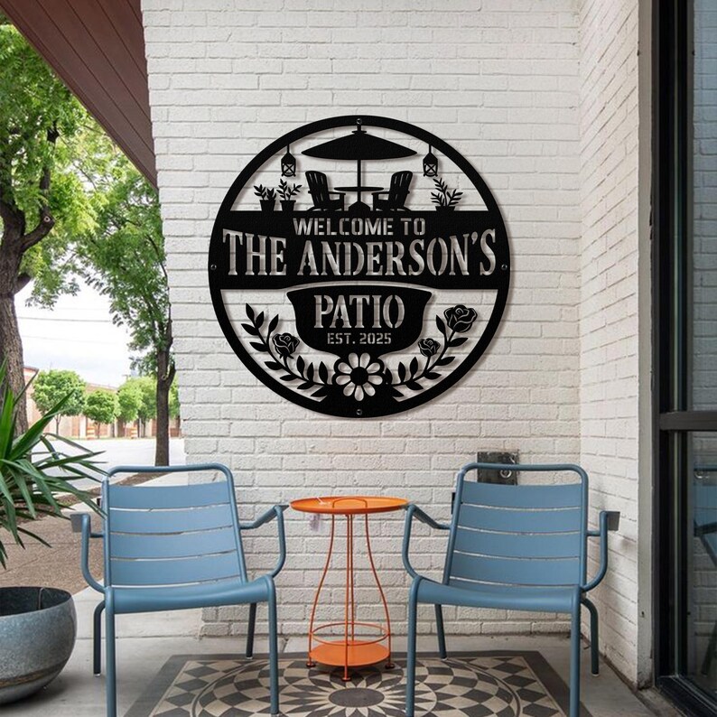 Personalized Metal Patio Sign, Custom Metal Backyard Sign, Outdoor ...