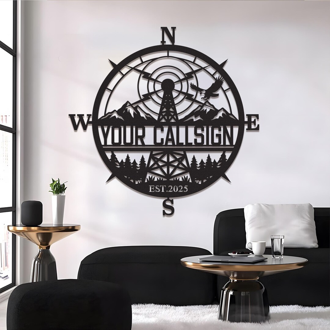 Example Vanity Call Sign Custom Amateur Radio Callsign Sign, Personalized Ham Radio Wall Art ...