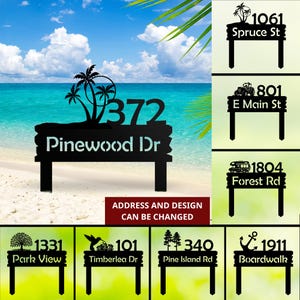 Personalized Metal House Number Sign, Outdoor Address Lawn Stake, Custom Address Marker for Yard, Driveway, or Garden Decor, Farm Sign