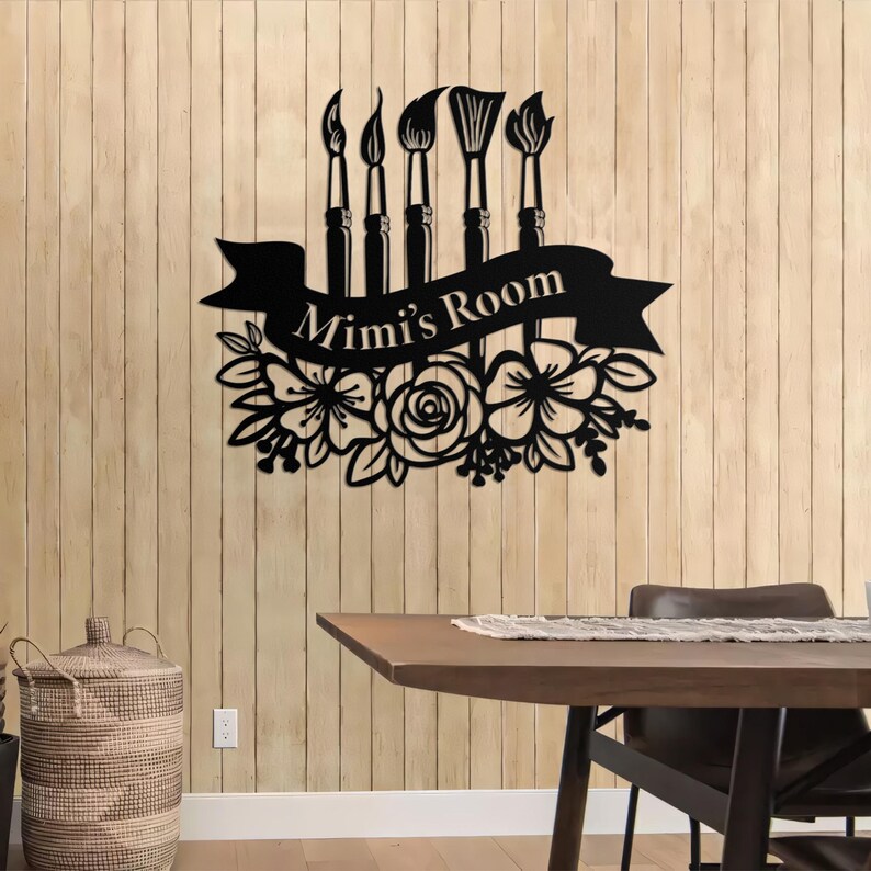 Custom Art Studio Sign, Personalized Painting Metal Wall Art, Artists