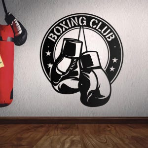 Personalized Boxing Gloves Metal Sign with LED Light, Custom Boxer Name Sign, Gym Room Decor, Man Cave Sign, Gift for him, Boxing Lover Gift