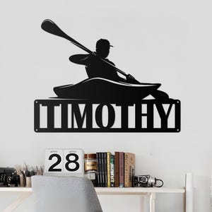 Custom Kayak Custom Name Sign, Great Outdoor Kayak Sign With Led Light, Kayaking, Sport Gift, Fathers Day, Boat Sign, Hobby Gift For Him
