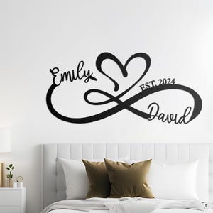 Unique Infinity Symbol With Heart Metal Sign, Personalized Couple Names Sign, Forever Love Sign, Wedding Decorations, Gift For Newlywed