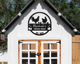 Custom Chicken Coop Metal Signs, Personalized Chicken Farm Sign, Family Name Chicken Coop Sign, Farmhouse Metal Sign, Gift For Farmer
