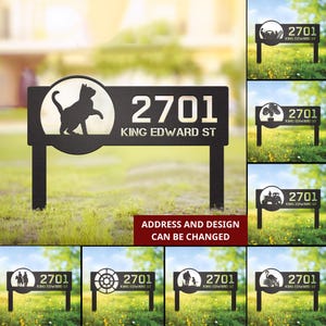 Personalized Metal House Number Sign, Outdoor Address Lawn Stake, Custom Address Marker for Yard, Driveway, or Garden Decor, Farm Sign