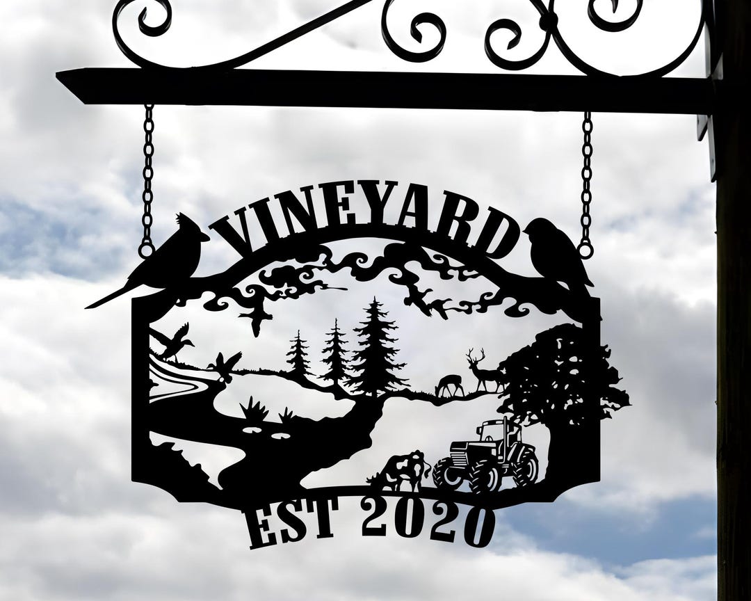 Personalized Farmhouse Metal Entrance Sign, Welcome Farm Sign, Custom ...