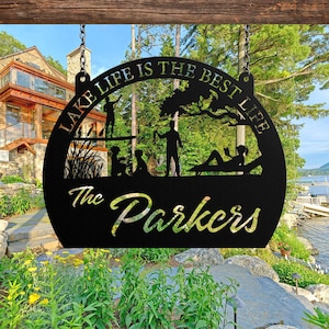 Lake House Decor, Lake Life Is The Best Life Metal Sign, Custom Lake House Owner Gift, Personalized Lake House Wall Art