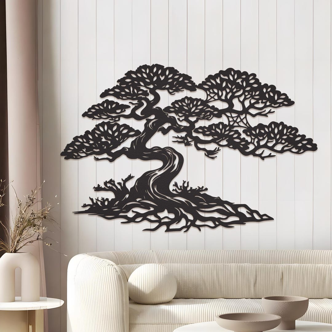 Bonsai Metal Wall Art, Tree Wall Decor, Nature Inspired Home Decor ...