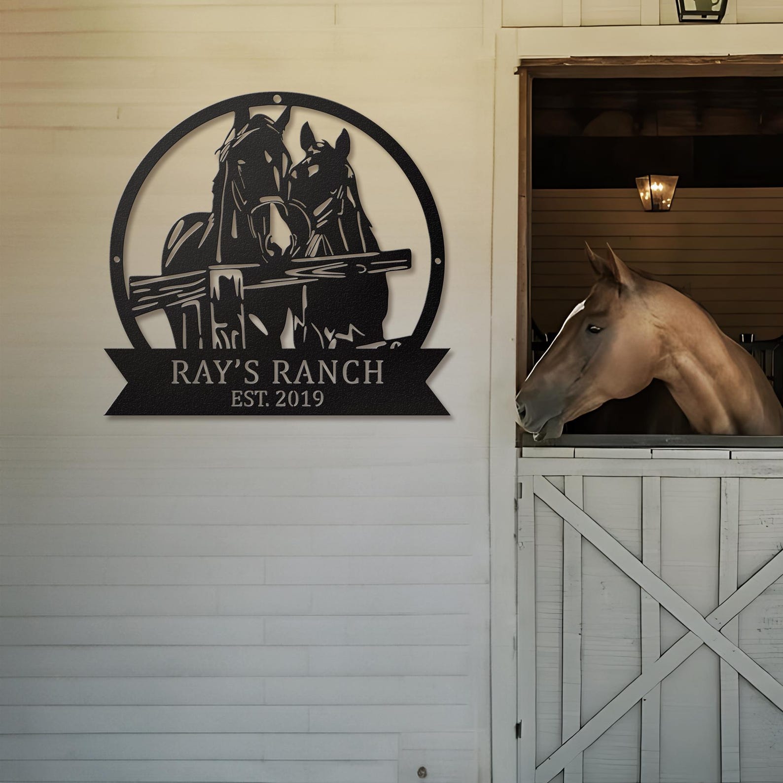 Custom Horses Last Name Sign Personalized Metal Horse Sign Horses at ...