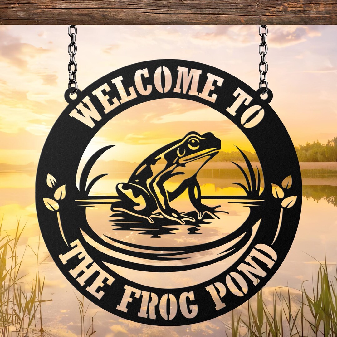 Custom Frog Metal Sign Wall Art, Personalized Frog Decor, Pond Decor ...