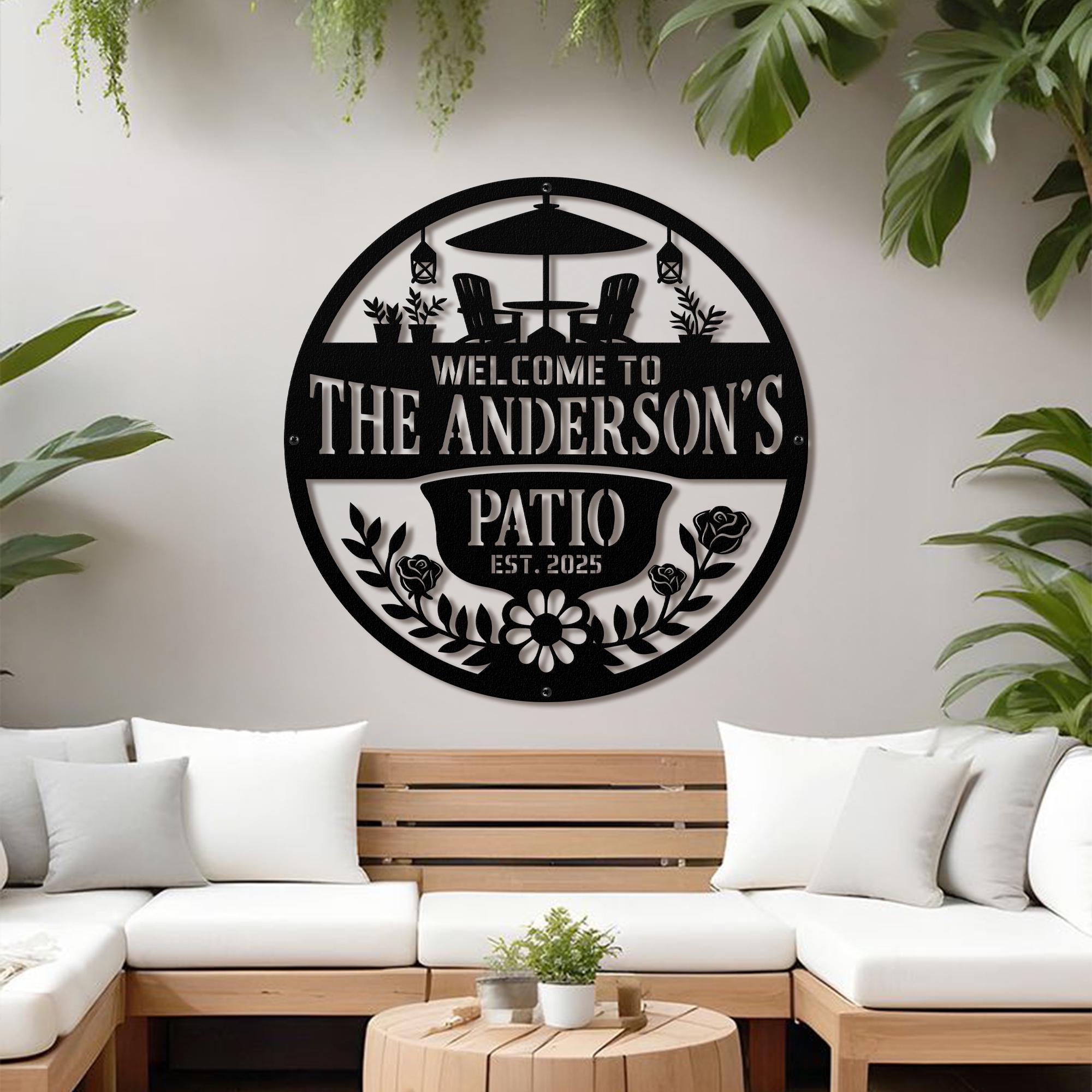 Personalized Metal Patio Sign, Custom Metal Backyard Sign, Outdoor ...