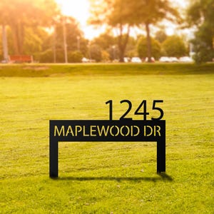 Personalized Metal Address Sign, Custom House Number Yard Stake, Modern Address Plaque, New Homeowner Gift, Outdoor Home Address Sign