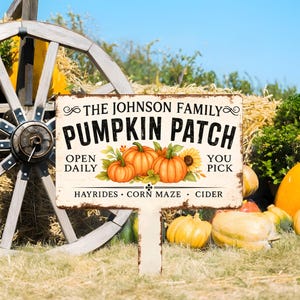 Pumpkin Patch Metal Sign for Garden, Fall Harvest Decor, Outdoor Pumpkin Farm Sign, Autumn Garden Decoration, Halloween Pumpkin Patch Sign