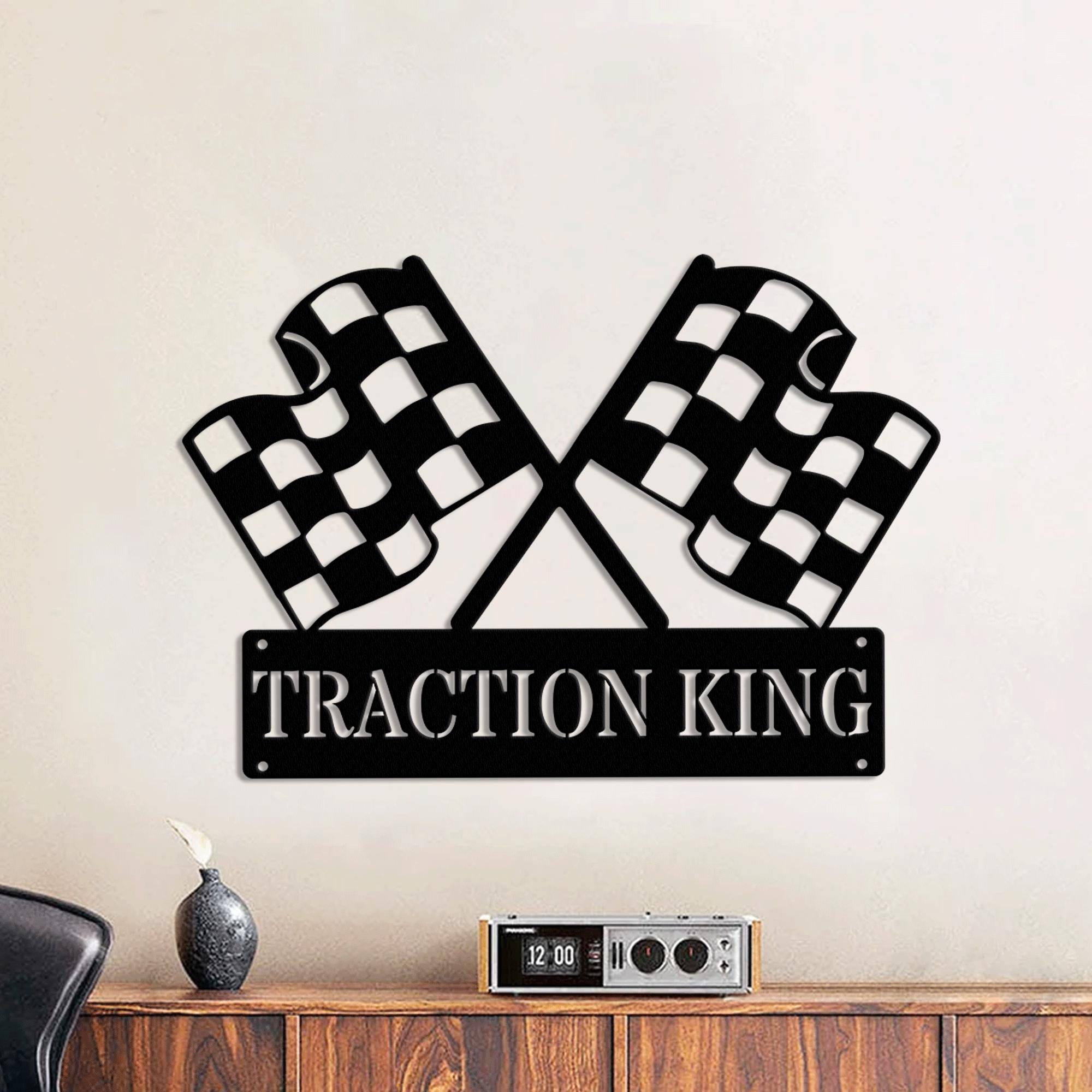 Custom Racing Flag LED Metal Sign – Personalized Finish Flag Name Wall ...