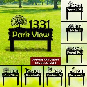 Personalized Metal House Number Sign, Outdoor Address Lawn Stake, Custom Address Marker for Yard, Driveway, or Garden Decor, Farm Sign