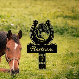 Custom Horse Memorial Stake, Personalized Horse Grave Marker Sign, Horse Remembrance Stake, Horse Garden Sign, Pet Sympathy Sign, Horse Loss