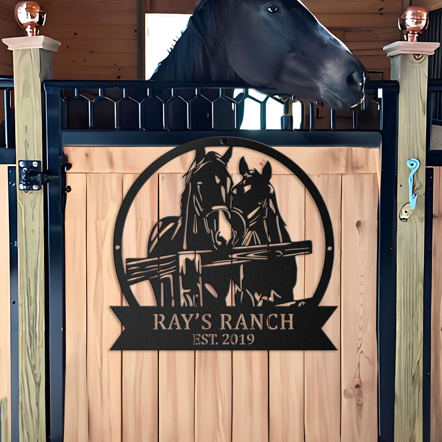 Custom Horses Last Name Sign Personalized Metal Horse Sign Horses at ...