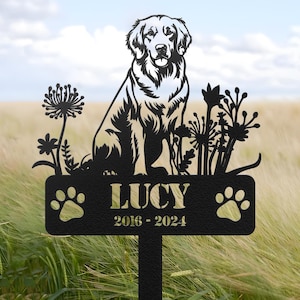 Personalized Golden retriever Dog Memorial Stake, Sympathy Sign, Pet Grave Marker, Remembrance Stake, Dog loss, Dog Lover Gifts