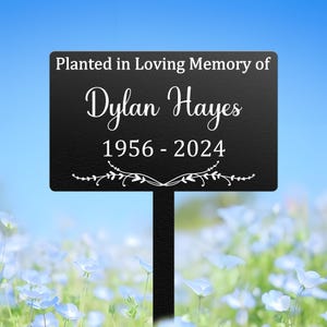 Custom Memorial Tree Sign Stake, Memorial Marker, Garden Marker, Metal Name Plate, Memorial Marker, Tree Plaque Marker, In Loving Memory