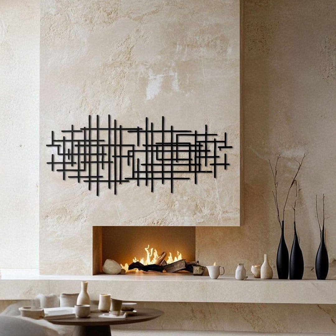 Modern Luxury Metal Wall Decor – Abstract Geometric Wall Art, Mid ...