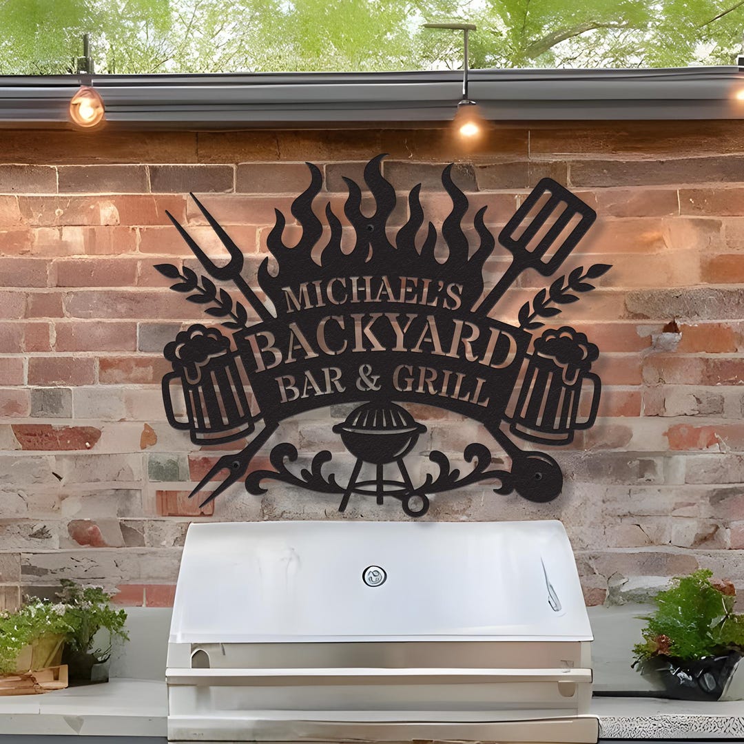 Personalized Backyard Pool Metal Sign, Outdoor Wall Art Decor, Pool ...