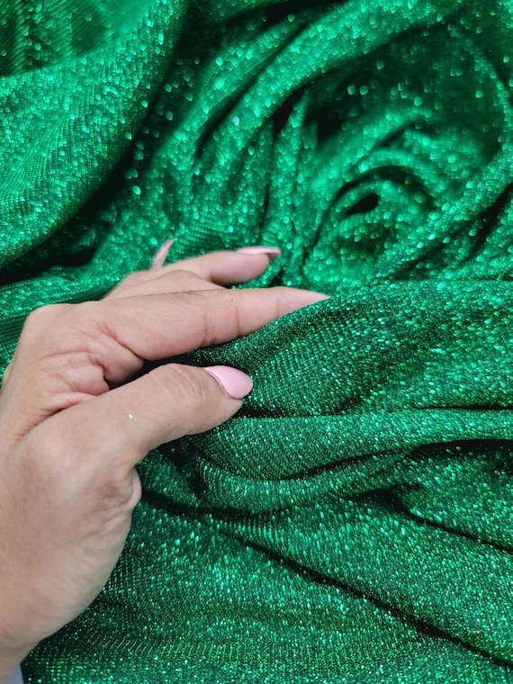Emerald Green Spandex Lurex Glitter Fabric Sold By The Yard Design Fahion  Fabric For Dress Draping Clothing Decoration Backdrop