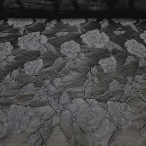 Brocade Fabric Sold By The Yard Floral Black Background Black Brocade Roses Fabric For Dress Upholstery Craft