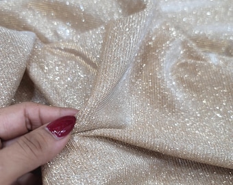 Gold Lurex Spandex Shimmer Fabric, 60 Inch Wide, Sold By The Yard