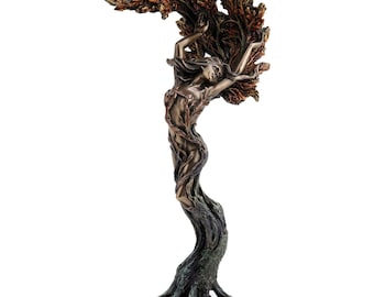 Dryad Statue: Cold Cast Bronze Tree Spirit Goddess - Forest Mythology Decor