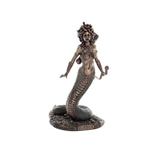 Medusa Gorgon Statue – Cold Cast Bronze Snake Woman Figurine, 21cm Greek Mythology Decor