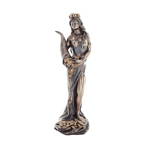 Fortuna 18.5cm Statue – Goddess of Luck and Wealth, Bronze Prosperity Figurine, Decor